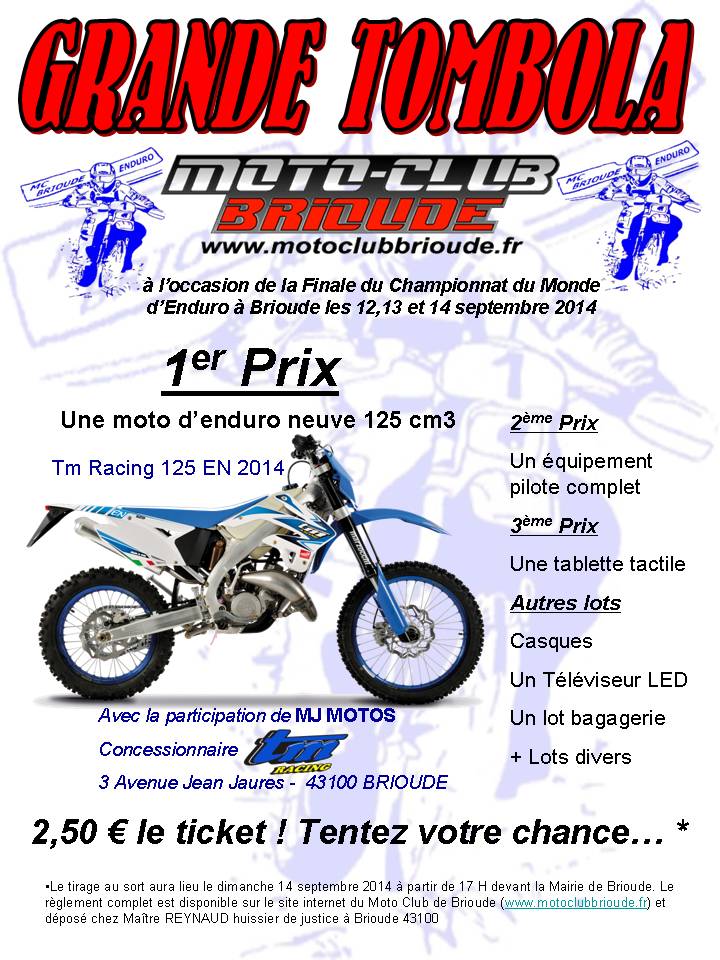 Affiche Tombola MC Brioude 2014c