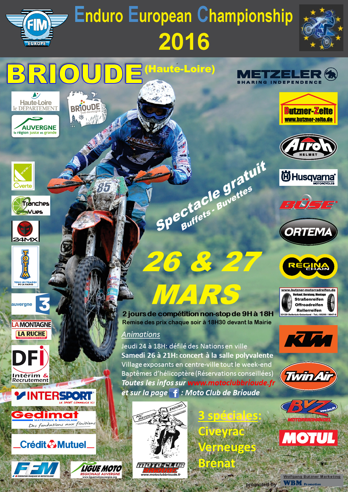 [FRANCIA] 3^ 4^ PROVA CAMPIONATO EUROPEO ENDURO A BRIOUDE 26 - 27 MARZO 2016